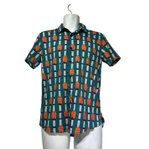 smyth pineapple button up short sleeve shirt Size S